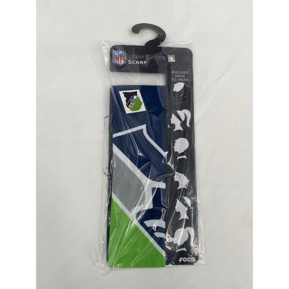 FOCO NFL Big Logo Multi-Use Neck Gaiter Scarf Seattle Seahawks One Size - Picture 1 of 5
